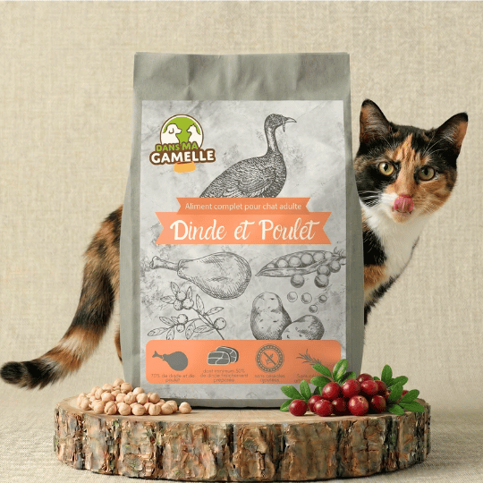 Croquettes chat stérilisé dinde et poulet dansmagamelle