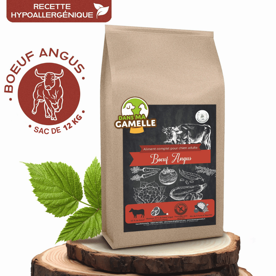 Croquettes sans céréales 65% Bœuf Angus - Chiens moyennes races - DansMaGamelle