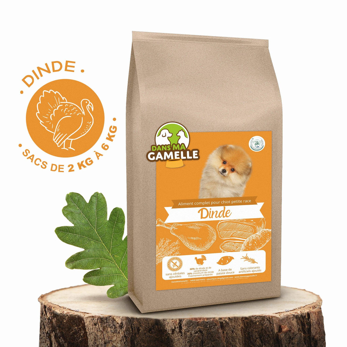 Croquettes sans céréales à la Dinde - Chiots (Petites races) - DansMaGamelle