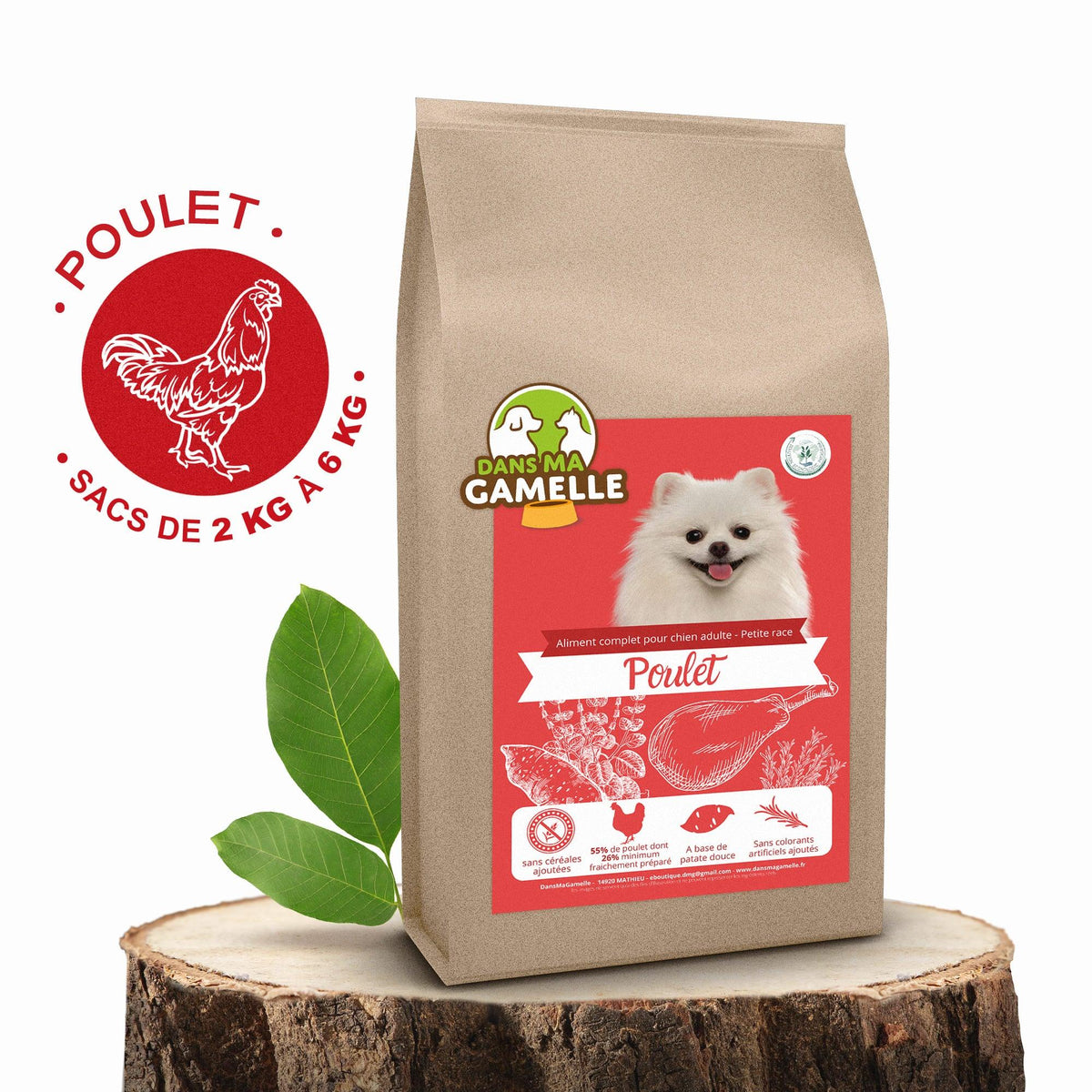 Croquettes sans céréales au Poulet - Chiens petites races - DansMaGamelle