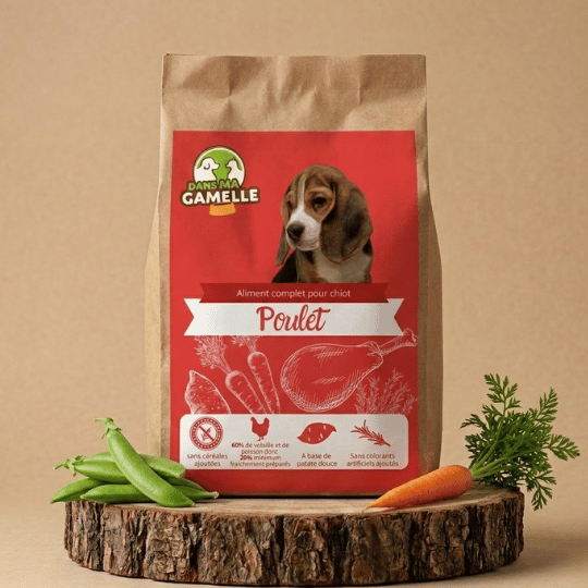Croquettes chiot moyen poulet sans céréales dansmagamelle
