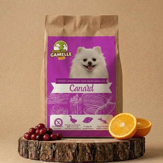 Croquettes petit chien sans céréales canard dansmagamelle