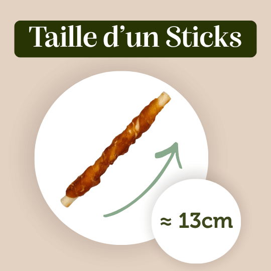 Sticks Mix Bœuf Poulet mastication chien taille