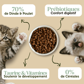 Croquettes sans céréales Chaton Dinde et Poulet - Dans Ma Gamelle